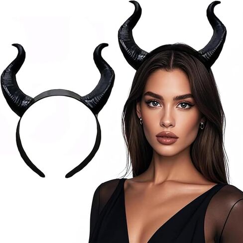 Gothic Maleficent Horns Headband Headpiece Maleficent Ears Headdress Devil Horns Headband Halloween Cosplay Costume Accessories in Saudi Arabia