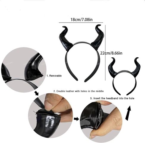 Gothic Maleficent Horns Headband Headpiece Maleficent Ears Headdress Devil Horns Headband Halloween Cosplay Costume Accessories in Saudi Arabia