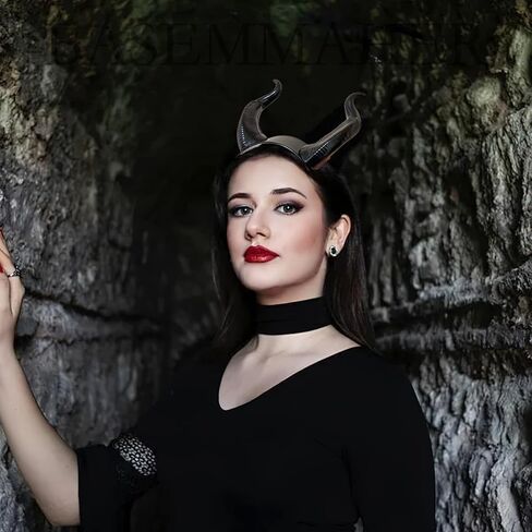 Gothic Maleficent Horns Headband Headpiece Maleficent Ears Headdress Devil Horns Headband Halloween Cosplay Costume Accessories in Saudi Arabia