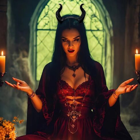 Gothic Maleficent Horns Headband Headpiece Maleficent Ears Headdress Devil Horns Headband Halloween Cosplay Costume Accessories in Saudi Arabia