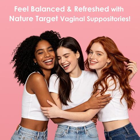 تحاميل البروبيوتيك المهبلية للنساء من NATURE TARGET، عدد 30 | يوازن درجة الحموضة المهبلية، ويزيل الرائحة الكريهة، ويدعم النضارة، ويخفف من التهيج والجفاف، نباتي 100%، خالي من البارابين in Kuwait