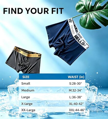 Mens Ice Silk Underwear Boxer Briefs 8-Pack-Ultra Cool Breathable Quick-Dry,Soft No-Ride-Up Underwear for Men in Kuwait