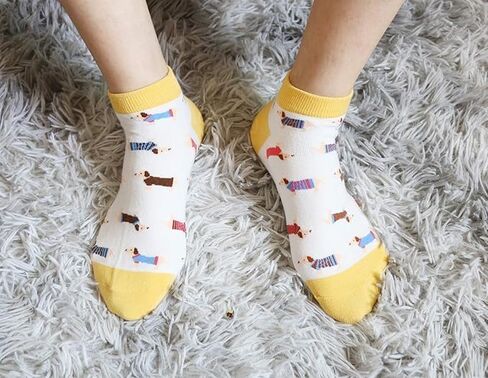 Women's Haute Dachshund Dog Socks Casual Crew Socks Animal Cute Socks Gifts for Women in Saudi Arabia