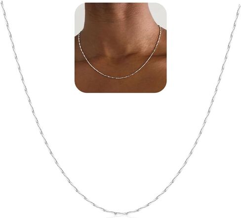 925 Sterling Silver Chain Necklace for Women - Exquisite & Stylish Necklace Jewelry Gift 16 18 20 22 Inch in Saudi Arabia