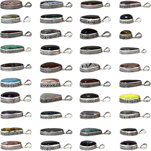 Handmade 10 Pcs Natural Crystal & Gemstone Pendant Set for Necklaces, Vintage Boho Pendants Pack for Women in Saudi Arabia