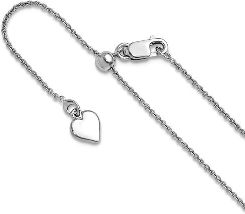 JewelryWeb 0.95mm 925 Sterling Silver Polished Lobster Claw Closure Adjustable Rolo Chain Necklace Chain Necklace for Women and Men in Kuwait