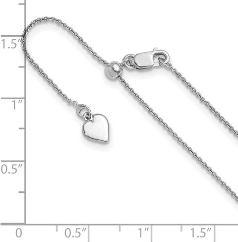 JewelryWeb 0.95mm 925 Sterling Silver Polished Lobster Claw Closure Adjustable Rolo Chain Necklace Chain Necklace for Women and Men in Kuwait