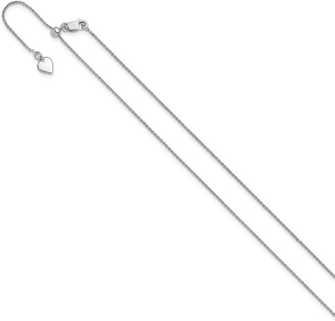 JewelryWeb 0.95mm 925 Sterling Silver Polished Lobster Claw Closure Adjustable Rolo Chain Necklace Chain Necklace for Women and Men in Kuwait