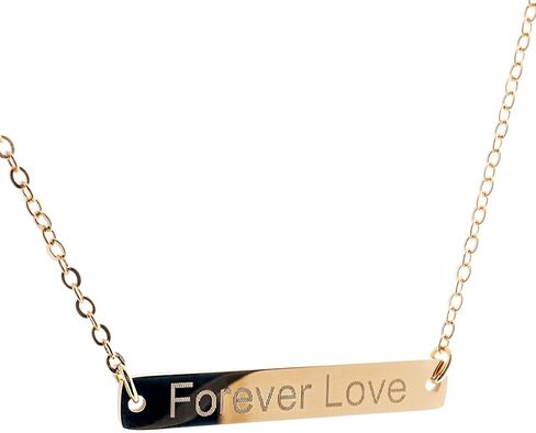 Petite Boutique Personalized Name Bar necklace 16K Plated Gold Rose Gold Silver Dainty Personalized Bar Christmas Bridesmaids Gift in Kuwait