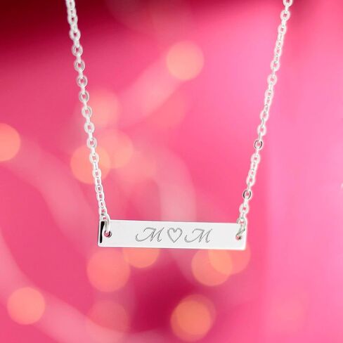 Petite Boutique Personalized Name Bar necklace 16K Plated Gold Rose Gold Silver Dainty Personalized Bar Christmas Bridesmaids Gift in Kuwait
