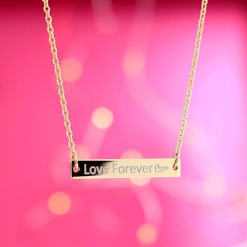 Petite Boutique Personalized Name Bar necklace 16K Plated Gold Rose Gold Silver Dainty Personalized Bar Christmas Bridesmaids Gift in Kuwait