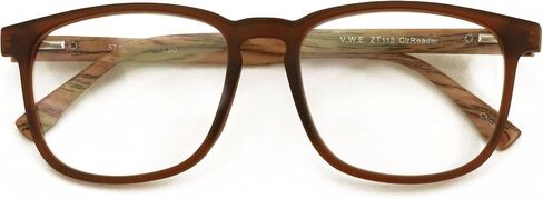 Large Men Wood Grain Printed Temple Progressive Bifocal Reading Glasses - No Line Clear on Top Bifocals Reader 148MM in Kuwait