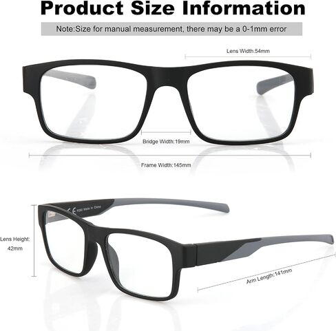 Missfive 2 Pack Premium Sturdy TR90 Reading Glasses Men, Anti-Blue Light, 5-barrel Metal Spring Hinge Computer Readers in Saudi Arabia
