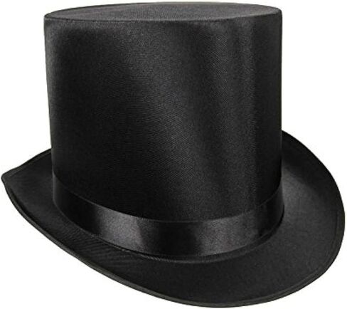 Tall Satin Finish Formal Crown Hat - One Size Deluxe Dress Up Accessory for Roaring 20s Party, Magician, Circus Ringmaster, Steampunk & Victorian Era Costume in Kuwait