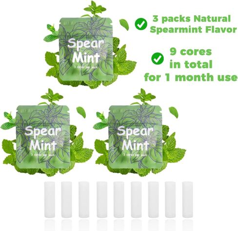 Plant-Based Spear Mint Cores for Oral Fixation Aid Inhaler – Smokeless, Vaporless Design with Natural Wood Barrel | Flavored Air Support for Smoking Cessation in Saudi Arabia