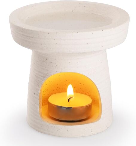 Bighan Wax Melt Burner Wax Burner Ceramic Oil Burners Assorted Wax Warmer Aromatherapy Holder Candle Scented Diffuser Home Bedroom Decor -Black in Saudi Arabia