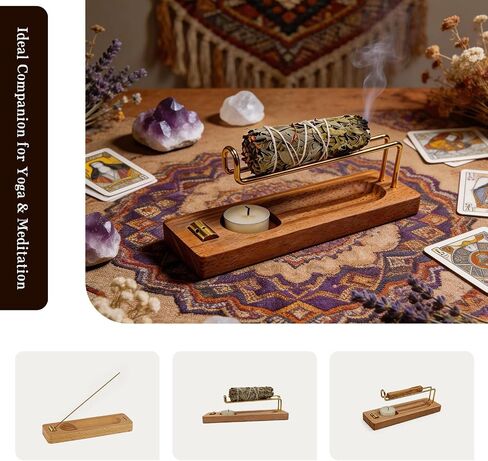 4 in 1 Incense Holder for Sticks & Incense Burner, Durable Sage Holder for Burning, Perfect for Yoga Meditation in Saudi Arabia
