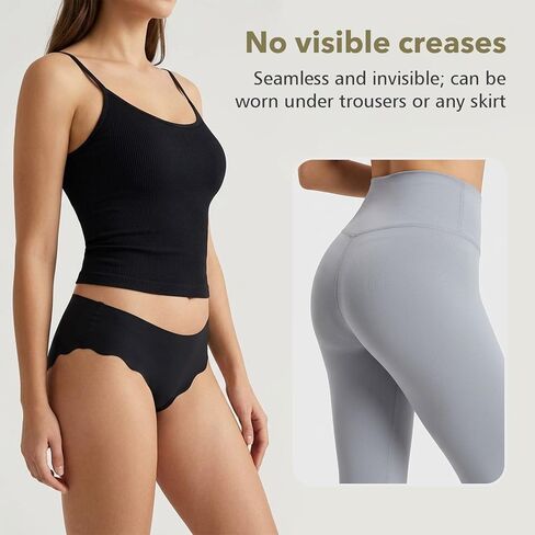 6 Pack Women’s Seamless Underwear No Show Bikini Briefs High Waisted Full Coverage Soft Stretch Breathable Comfortable Invisibles Panties for Ladies Daily Casual Wear Multicolor in Saudi Arabia