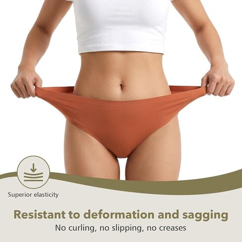 6 Pack Women’s Seamless Underwear No Show Bikini Briefs High Waisted Full Coverage Soft Stretch Breathable Comfortable Invisibles Panties for Ladies Daily Casual Wear Multicolor in Saudi Arabia