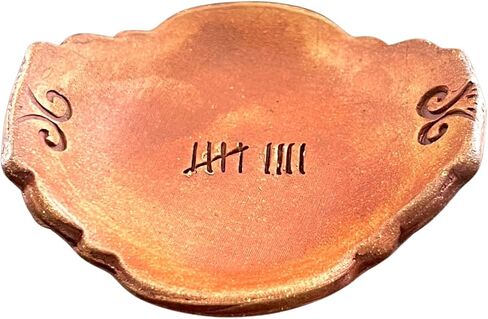 Pottery Ring Dish, 9th Wedding Anniversary with Tally Marks, for her in Saudi Arabia