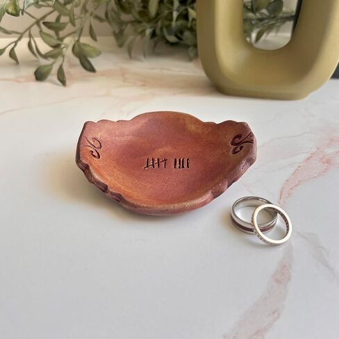 Pottery Ring Dish, 9th Wedding Anniversary with Tally Marks, for her in Saudi Arabia