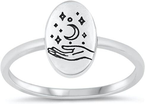CloseoutWarehouse Sterling Silver Oval Daisy Flower Ring in Kuwait