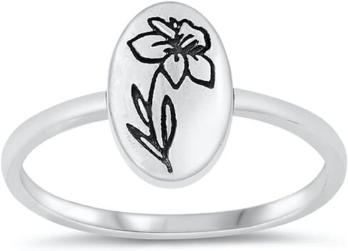 CloseoutWarehouse Sterling Silver Oval Daisy Flower Ring in Kuwait