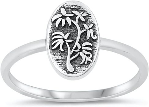 CloseoutWarehouse Sterling Silver Oval Daisy Flower Ring in Kuwait