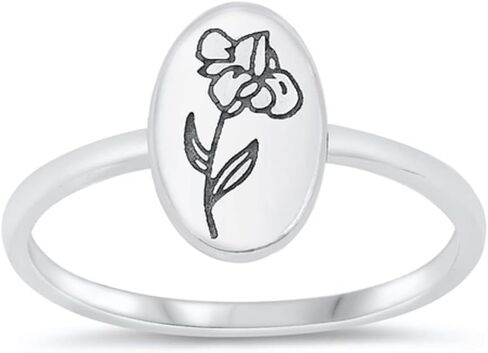 CloseoutWarehouse Sterling Silver Oval Daisy Flower Ring in Kuwait