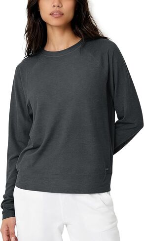 ODODOS Women's Raglan Long Sleeve Crewneck Top - Ultra Soft odSTRATUM Tech Performance Pullover UPF 50+ T-Shirts in Kuwait