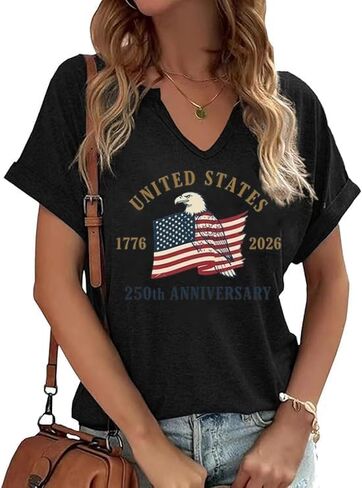 MHTOR 250 Anniversary USA Shirt Women America 250 Years We The People Celebration T-Shirt Festival T-Shirt Patriotic Shirts in Kuwait
