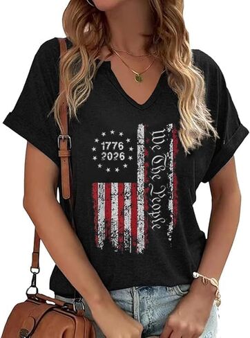 MHTOR 250 Anniversary USA Shirt Women America 250 Years We The People Celebration T-Shirt Festival T-Shirt Patriotic Shirts in Kuwait