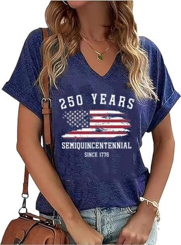 MHTOR 250 Anniversary USA Shirt Women America 250 Years We The People Celebration T-Shirt Festival T-Shirt Patriotic Shirts in Kuwait