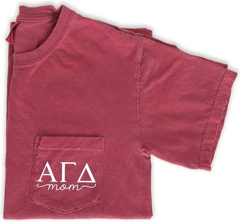 تي شيرت Alpha Gamma Delta Mom للنادي الرياضي ذو ألوان مريحة وجيب in Kuwait