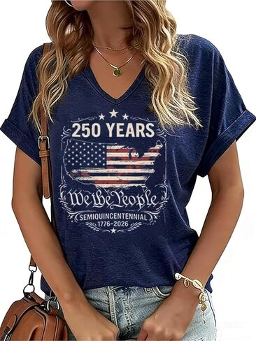 MHTOR 250 Anniversary USA Shirt Women America 250 Years We The People Celebration T-Shirt Festival T-Shirt Patriotic Shirts in Kuwait