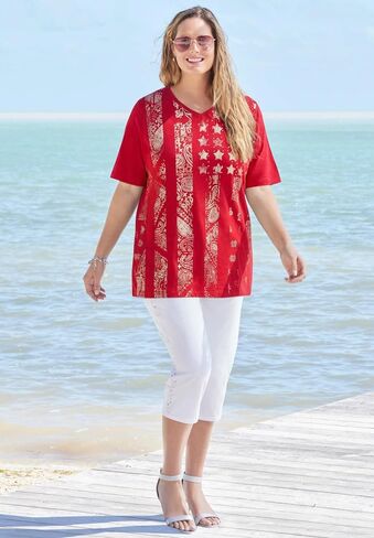 Catherines Women's Plus Size Stars & Shine Tee in Kuwait