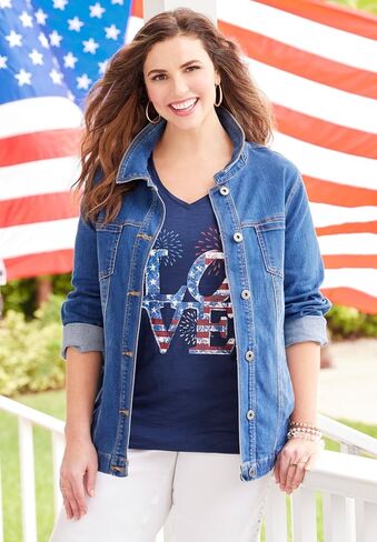 Catherines Women's Plus Size Stars & Shine Tee in Kuwait