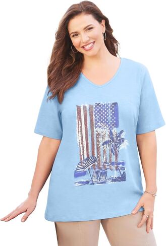 Catherines Women's Plus Size Stars & Shine Tee in Kuwait