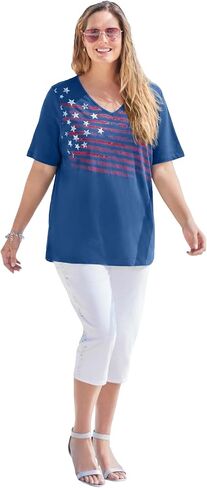 Catherines Women's Plus Size Stars & Shine Tee in Kuwait
