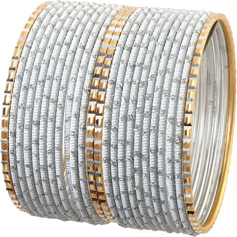 Jewar Mandi Colorful Indian Bollywood Metal Textured Bangle Set for Women – 2 Dozen Multicolor Alloy Bangles, Stacking Bracelets for Weddings, Parties, Festivals & Gifts, Set of 24 in Kuwait