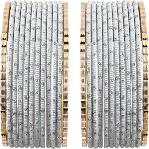 Jewar Mandi Colorful Indian Bollywood Metal Textured Bangle Set for Women – 2 Dozen Multicolor Alloy Bangles, Stacking Bracelets for Weddings, Parties, Festivals & Gifts, Set of 24 in Kuwait