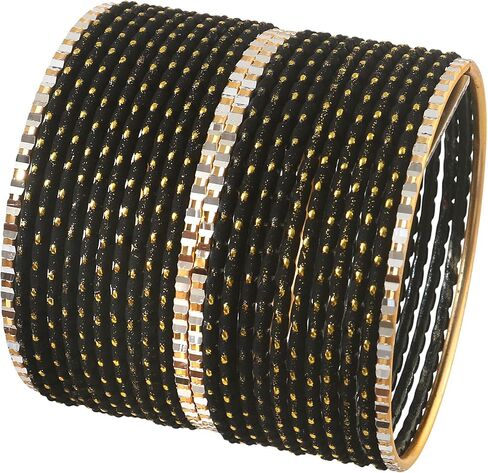 Jewar Mandi Colorful Indian Bollywood Metal Textured Bangle Set for Women – 2 Dozen Multicolor Alloy Bangles, Stacking Bracelets for Weddings, Parties, Festivals & Gifts, Set of 24 in Kuwait