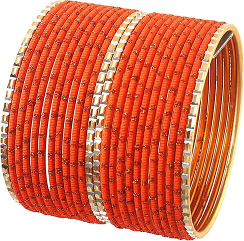 Jewar Mandi Colorful Indian Bollywood Metal Textured Bangle Set for Women – 2 Dozen Multicolor Alloy Bangles, Stacking Bracelets for Weddings, Parties, Festivals & Gifts, Set of 24 in Kuwait