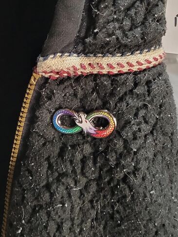 Ouroboros Enamel Pin Infinite Rainbow Scales White Dragon Infiinity Symbol in Kuwait