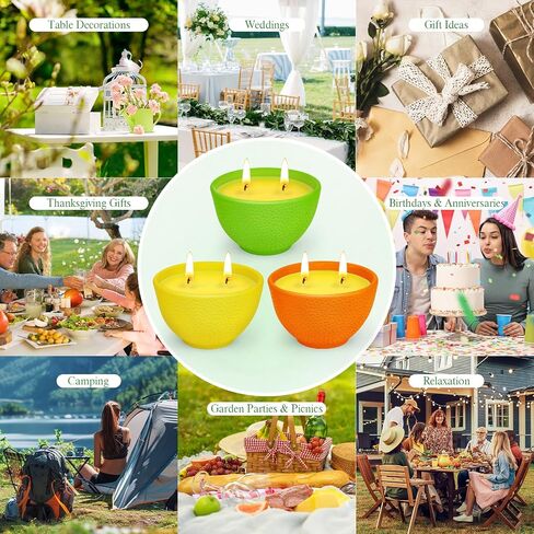 Citronella Candles, 90 Hours Long Lasting Citronella Scented Candle for Patio, Garden, Backyard, Terrace, Deck, Balcony, Porch, 2-Wick Natural Soy Wax Candles 3 Packs for Camping, BBQ, Party, Picnic in Saudi Arabia