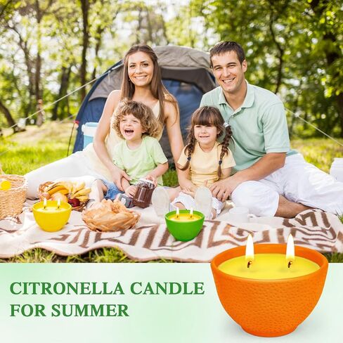Citronella Candles, 90 Hours Long Lasting Citronella Scented Candle for Patio, Garden, Backyard, Terrace, Deck, Balcony, Porch, 2-Wick Natural Soy Wax Candles 3 Packs for Camping, BBQ, Party, Picnic in Saudi Arabia