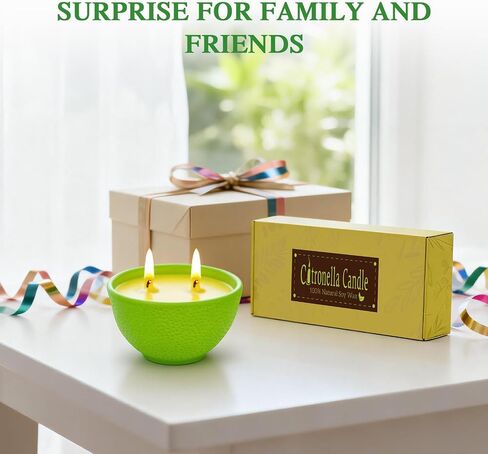 Citronella Candles, 90 Hours Long Lasting Citronella Scented Candle for Patio, Garden, Backyard, Terrace, Deck, Balcony, Porch, 2-Wick Natural Soy Wax Candles 3 Packs for Camping, BBQ, Party, Picnic in Saudi Arabia