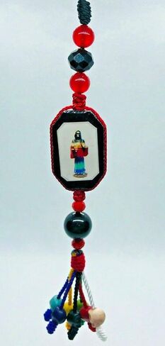 Santuario Jewelry Holy death keychain 7 powers 7 skulls colors beads handmade in Saudi Arabia