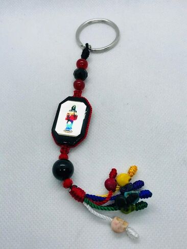 Santuario Jewelry Holy death keychain 7 powers 7 skulls colors beads handmade in Saudi Arabia
