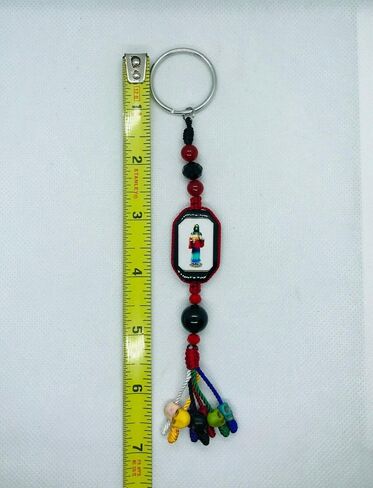 Santuario Jewelry Holy death keychain 7 powers 7 skulls colors beads handmade in Saudi Arabia